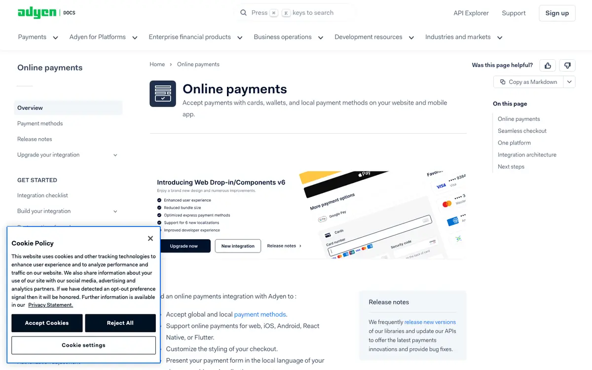 Adyen docs screenshot