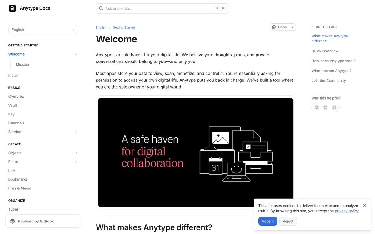Anytype docs screenshot