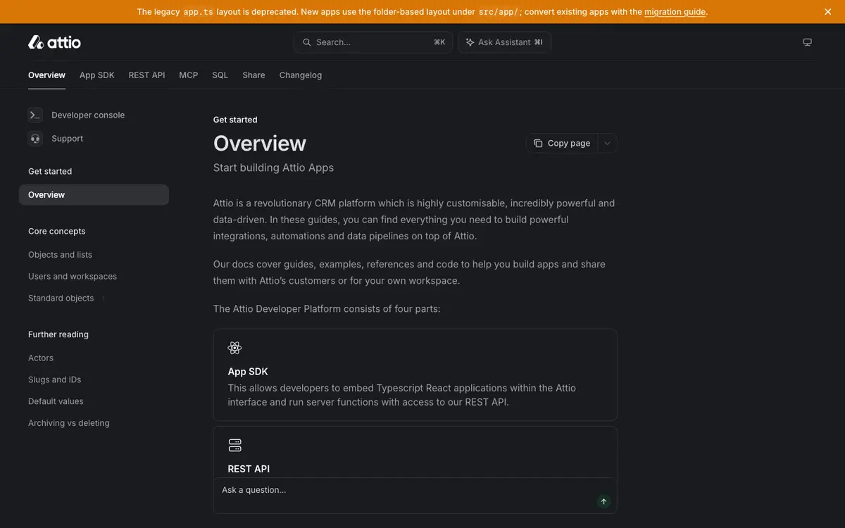 Attio docs screenshot