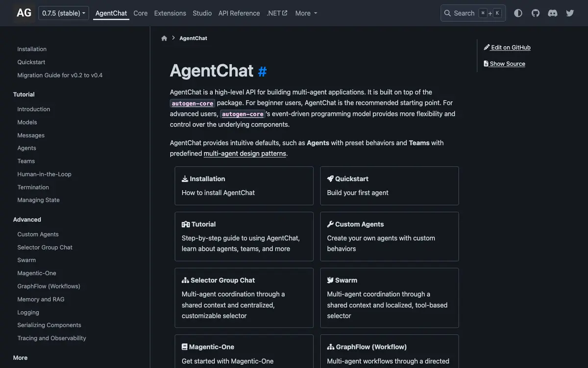 AutoGen docs screenshot