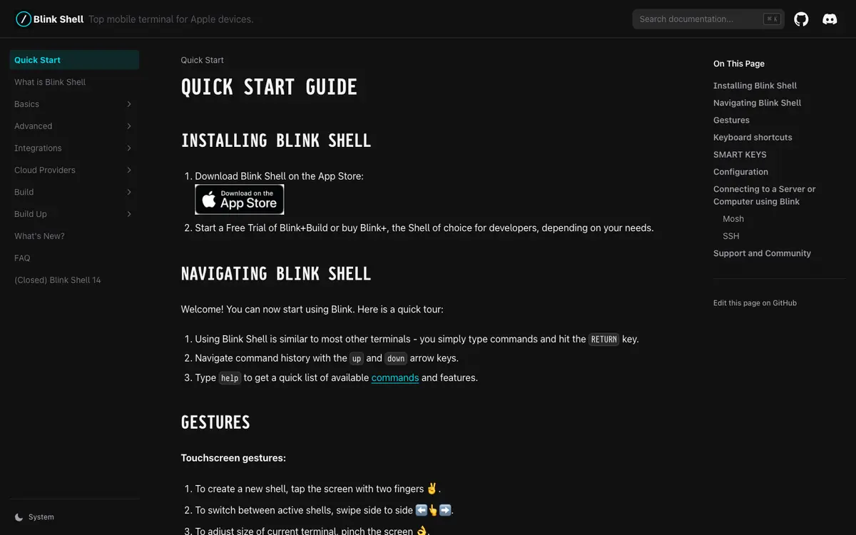 Blink Shell docs screenshot