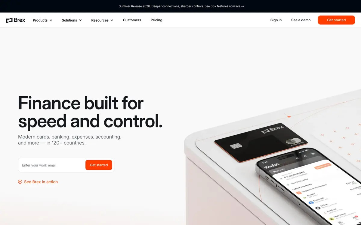 Brex homepage screenshot