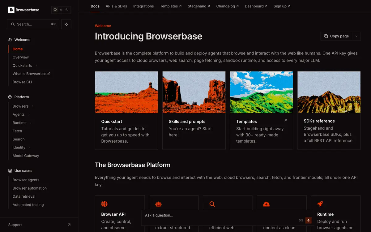 Browserbase docs screenshot