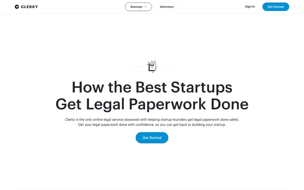 Clerky homepage screenshot