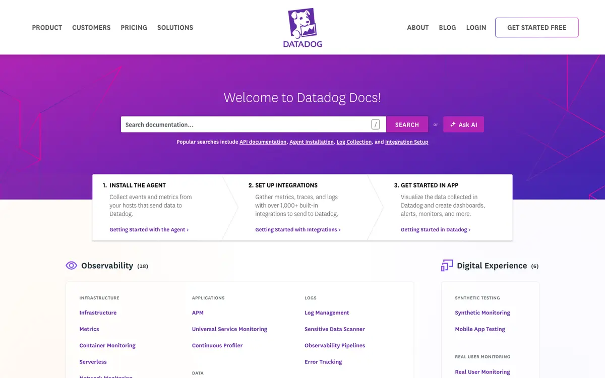Datadog docs screenshot