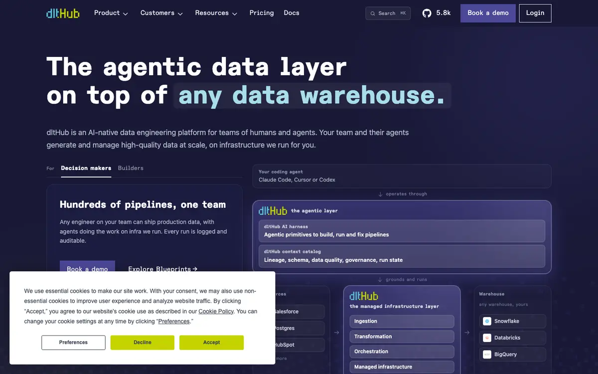 dlt homepage screenshot