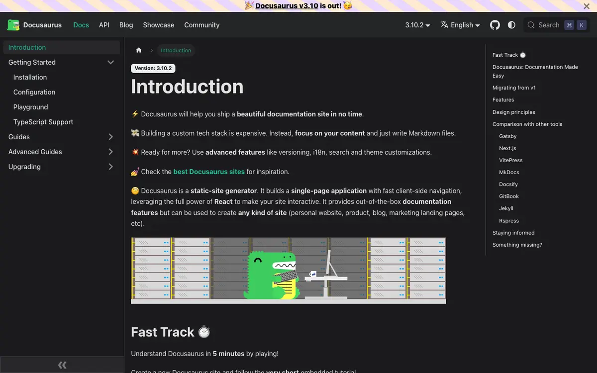 Docusaurus docs screenshot