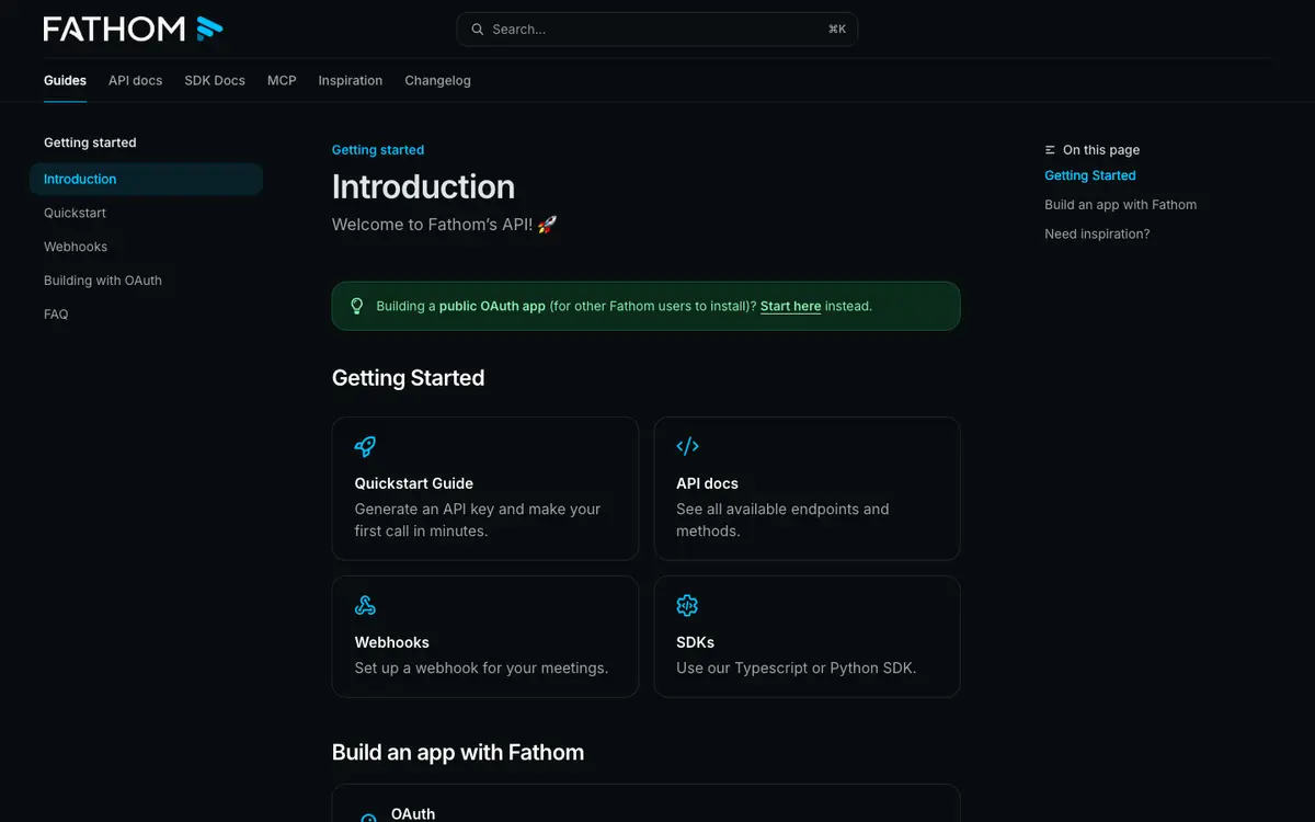 Fathom docs screenshot