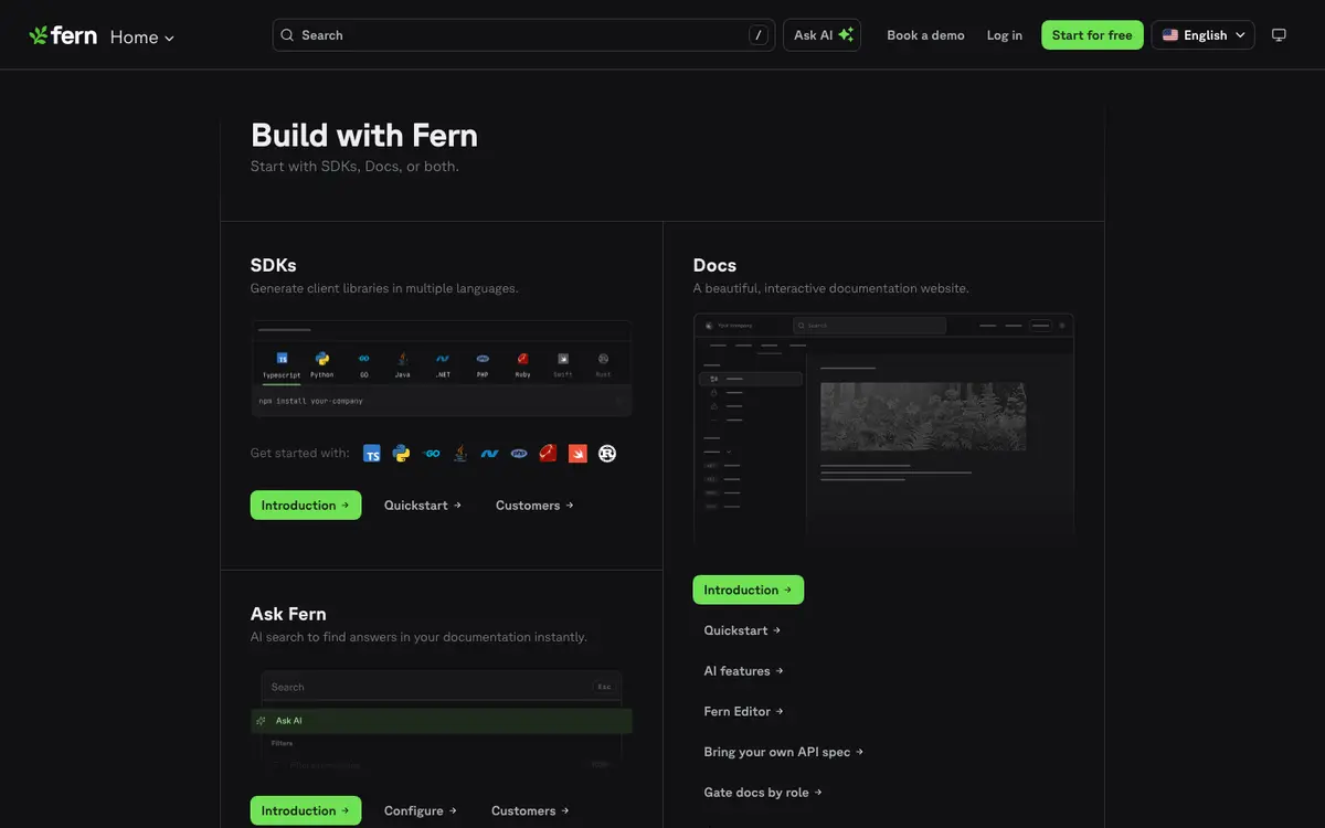 Fern docs screenshot