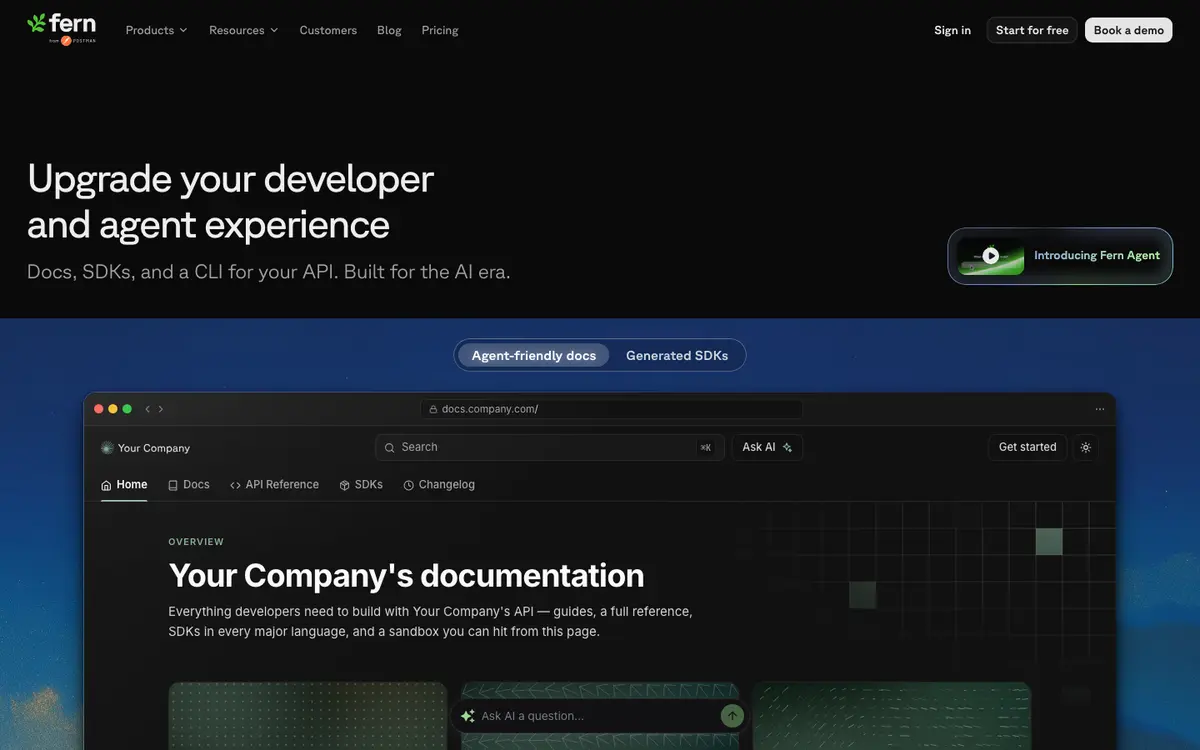 Fern homepage screenshot