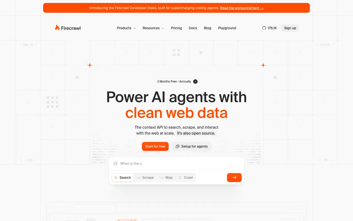 Firecrawl homepage screenshot