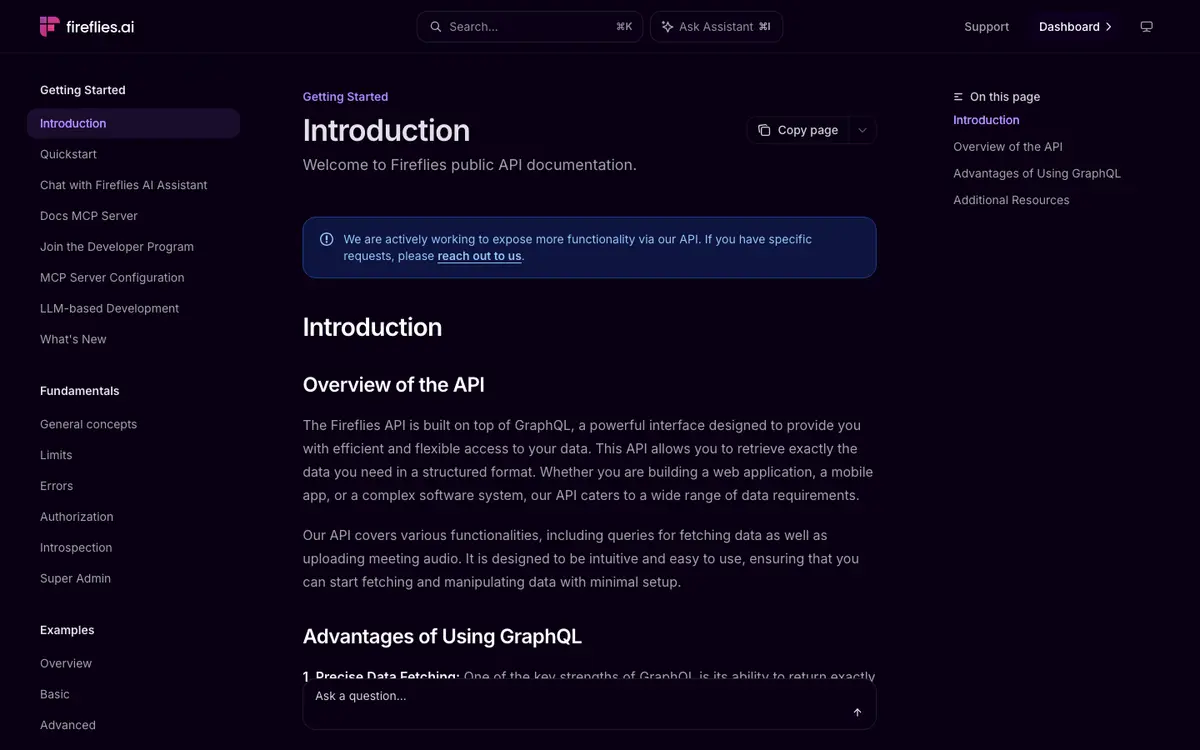Fireflies.ai docs screenshot