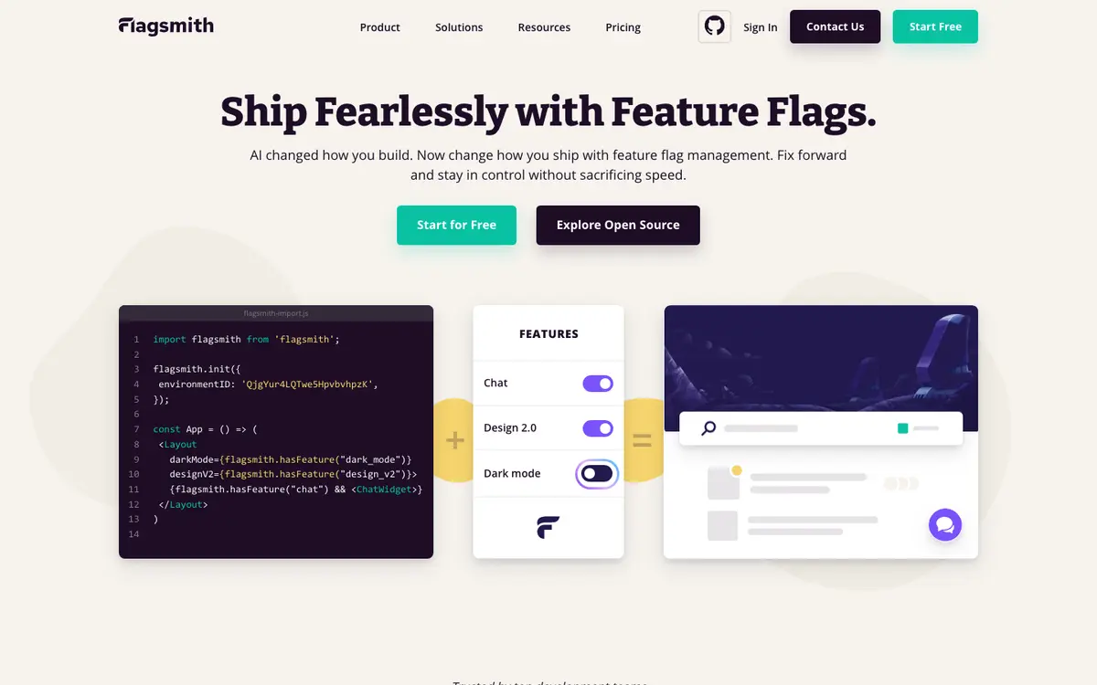 Flagsmith homepage screenshot