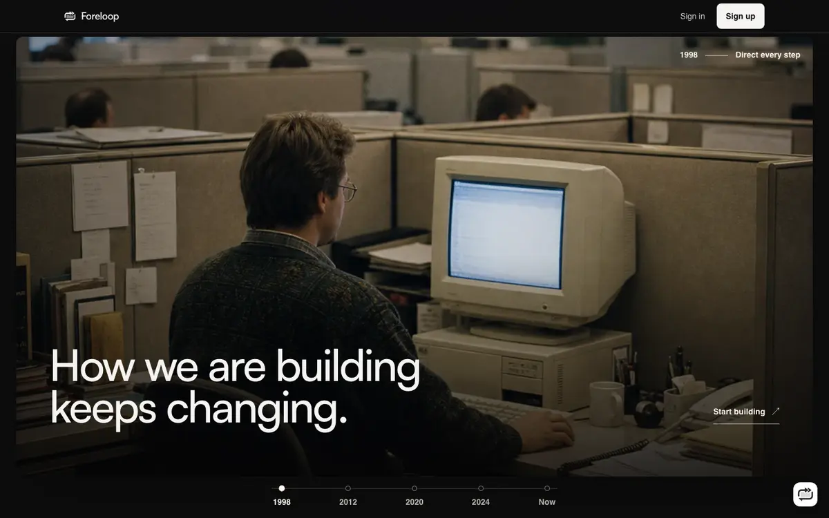Foreloop homepage screenshot