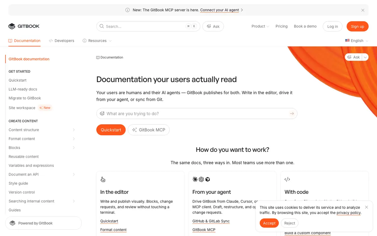 GitBook docs screenshot