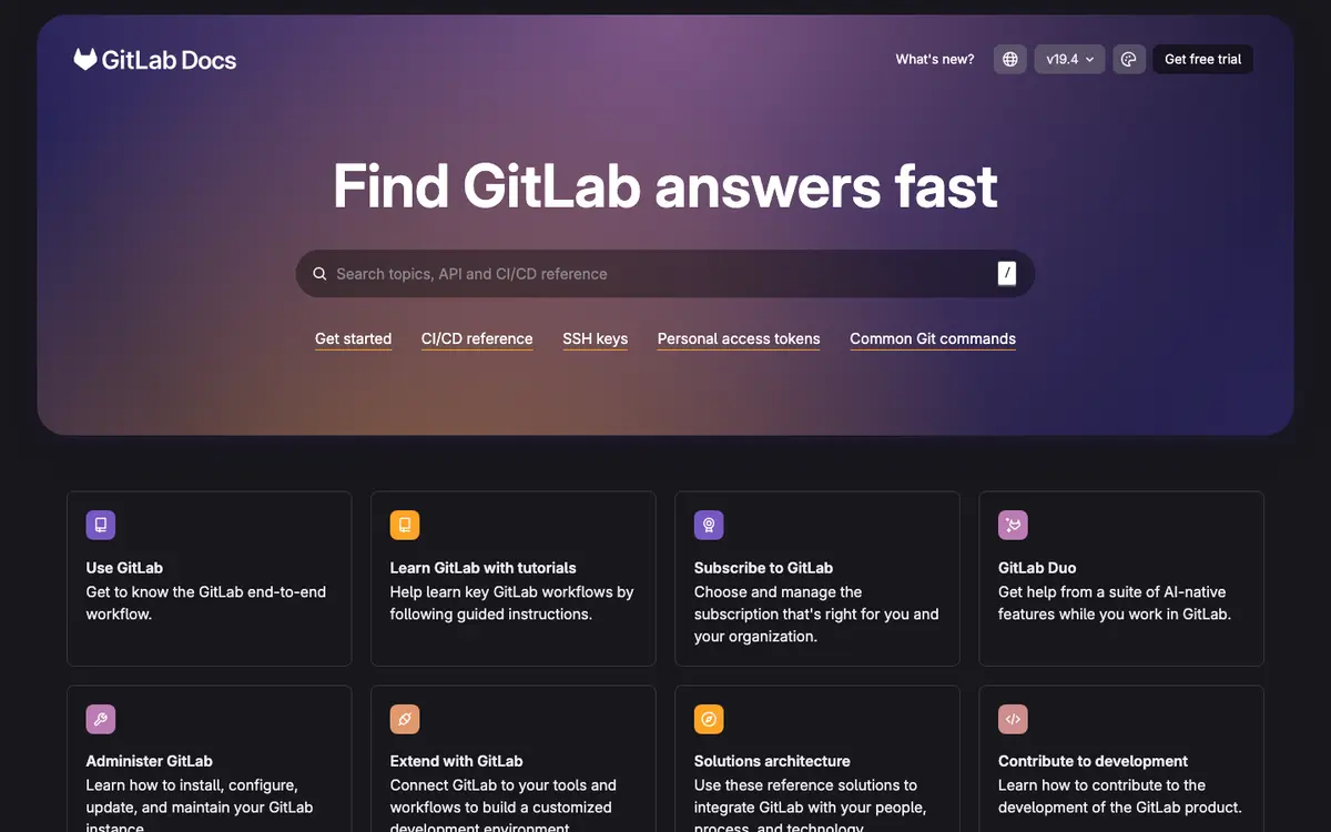 GitLab docs screenshot