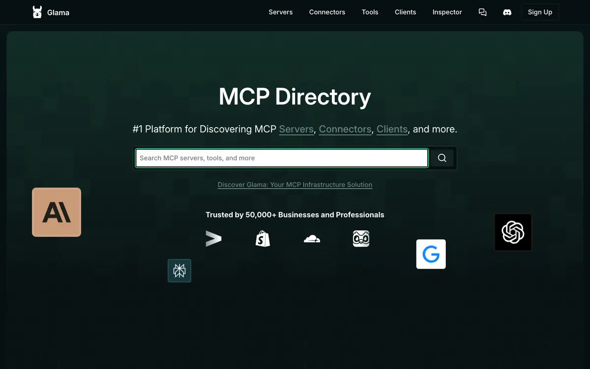 Glama docs screenshot