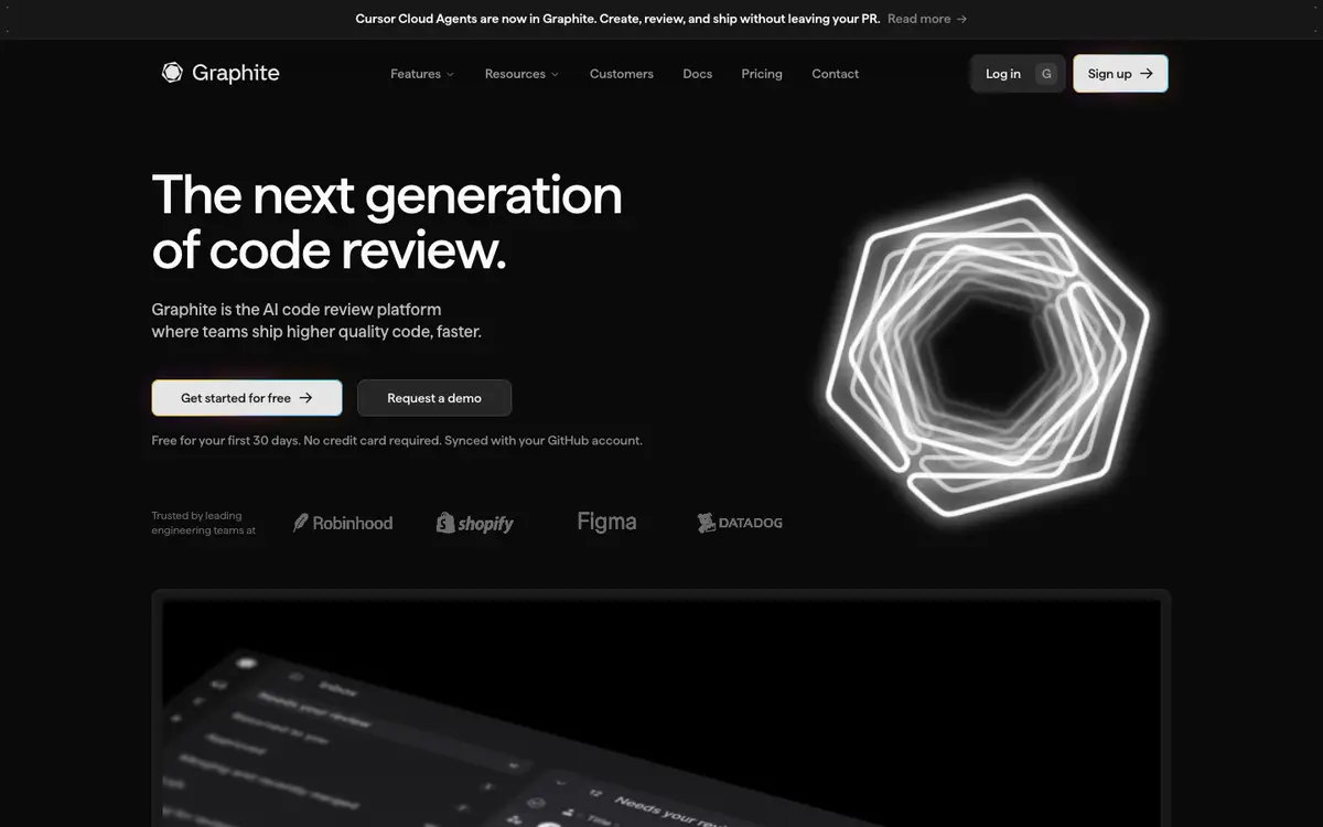 Graphite homepage screenshot