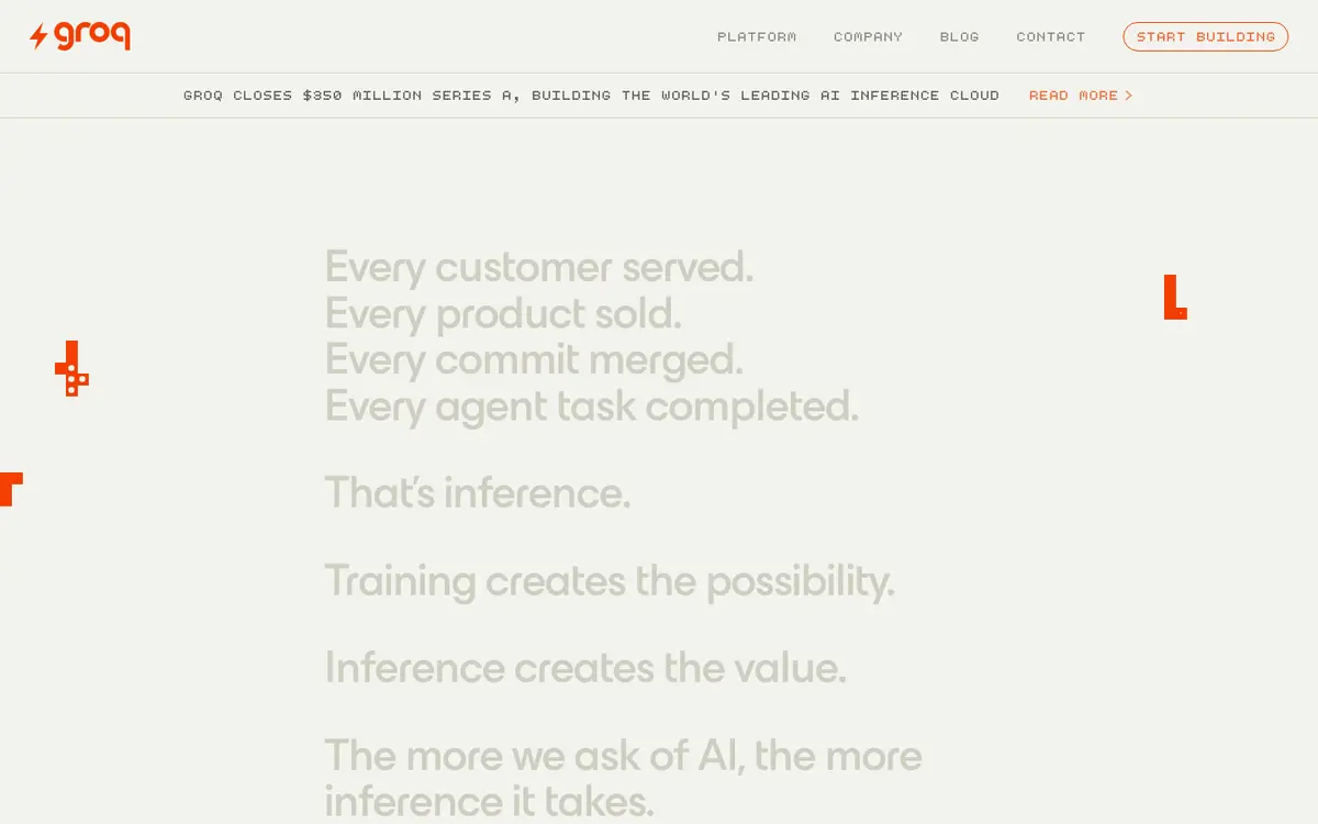 Groq homepage screenshot