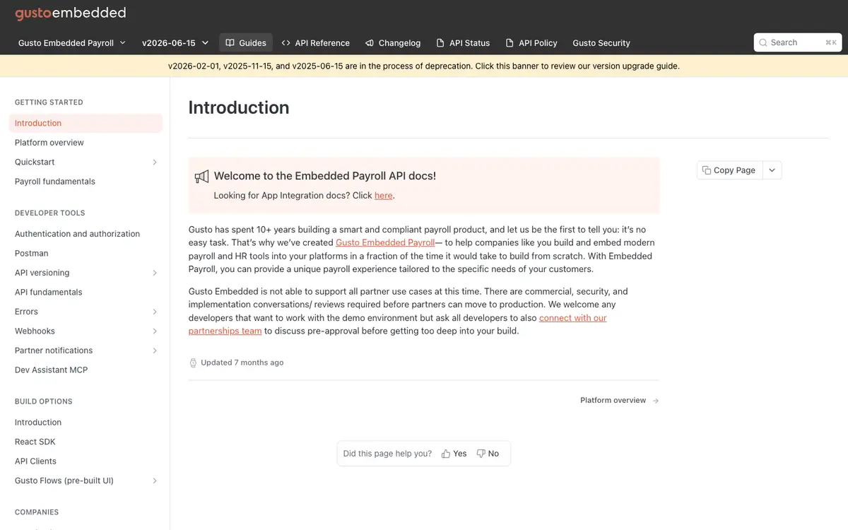 Gusto docs screenshot