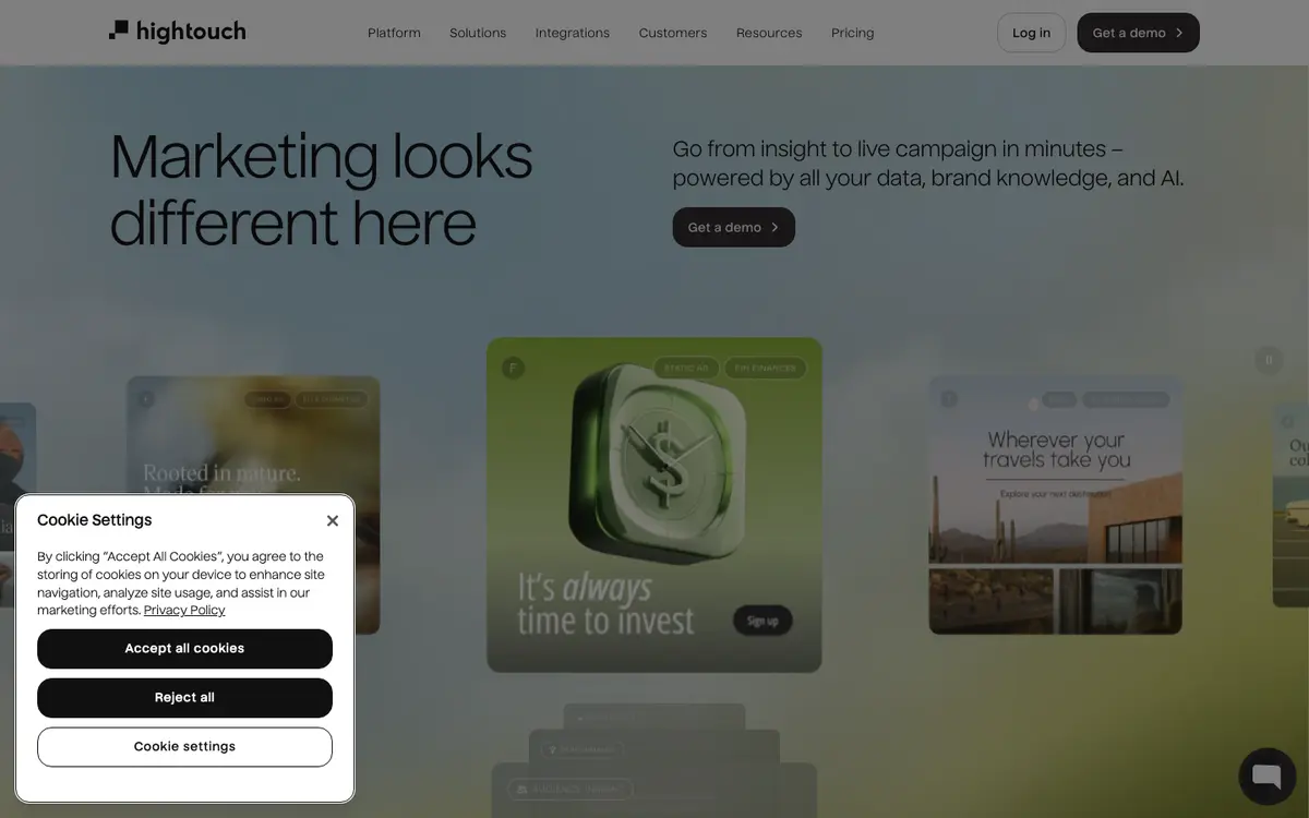 Hightouch homepage screenshot