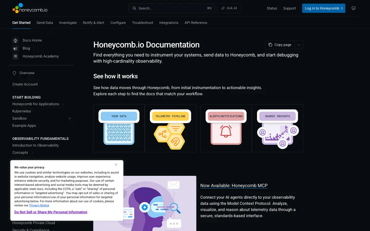 Honeycomb docs screenshot