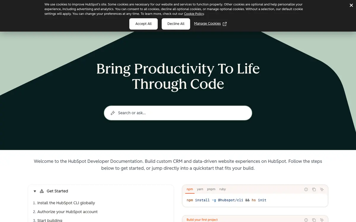 HubSpot docs screenshot