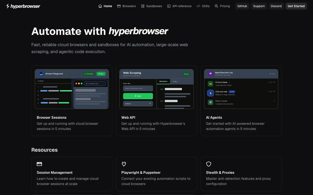 Hyperbrowser docs screenshot