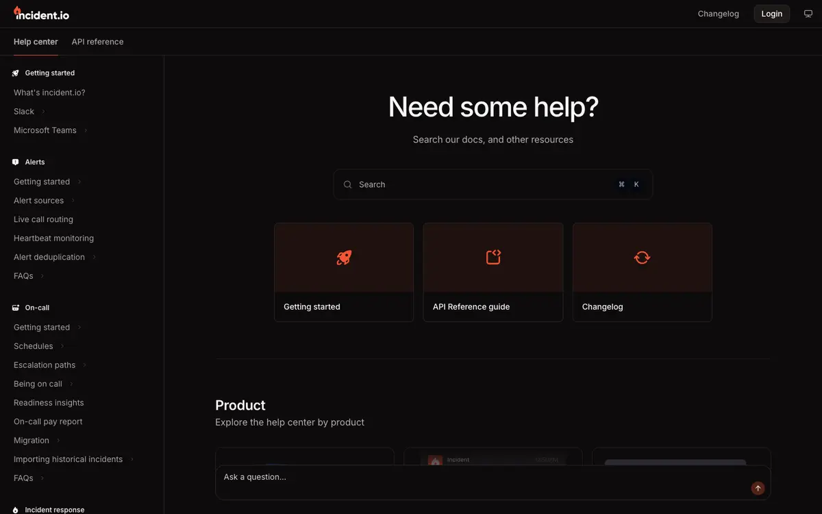 incident.io docs screenshot