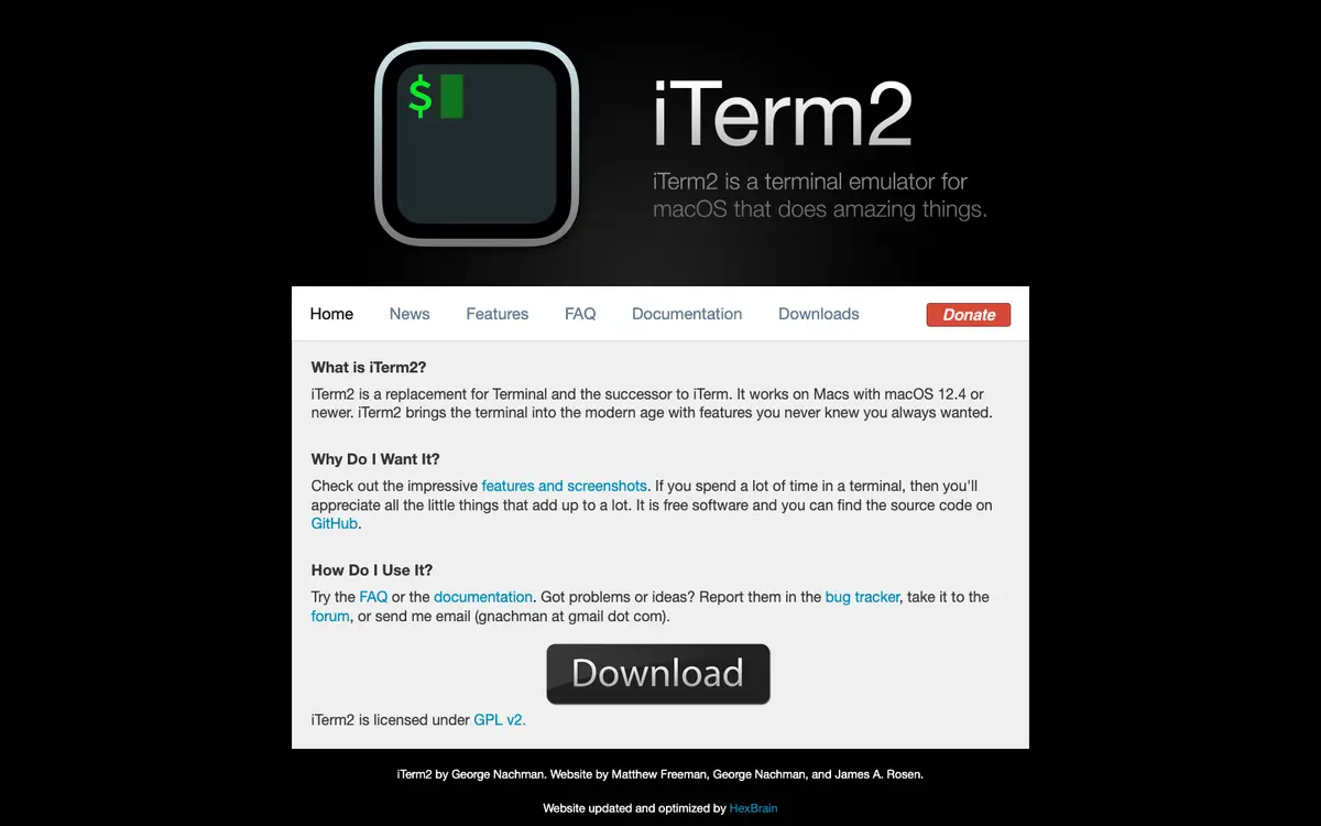 iTerm2 homepage screenshot