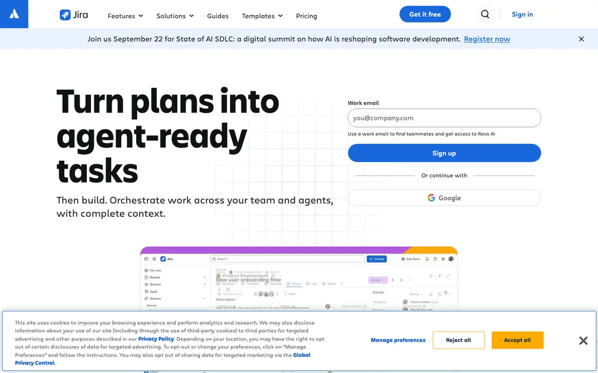 Jira homepage screenshot