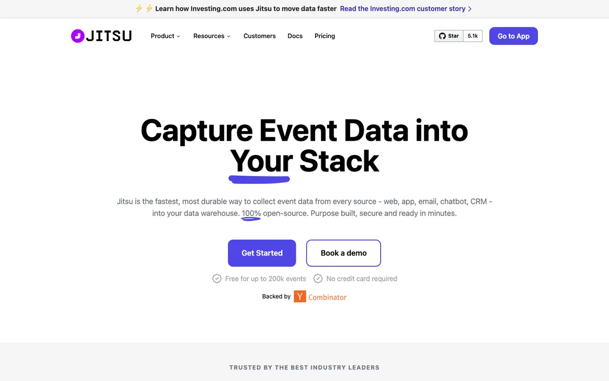 Jitsu homepage screenshot