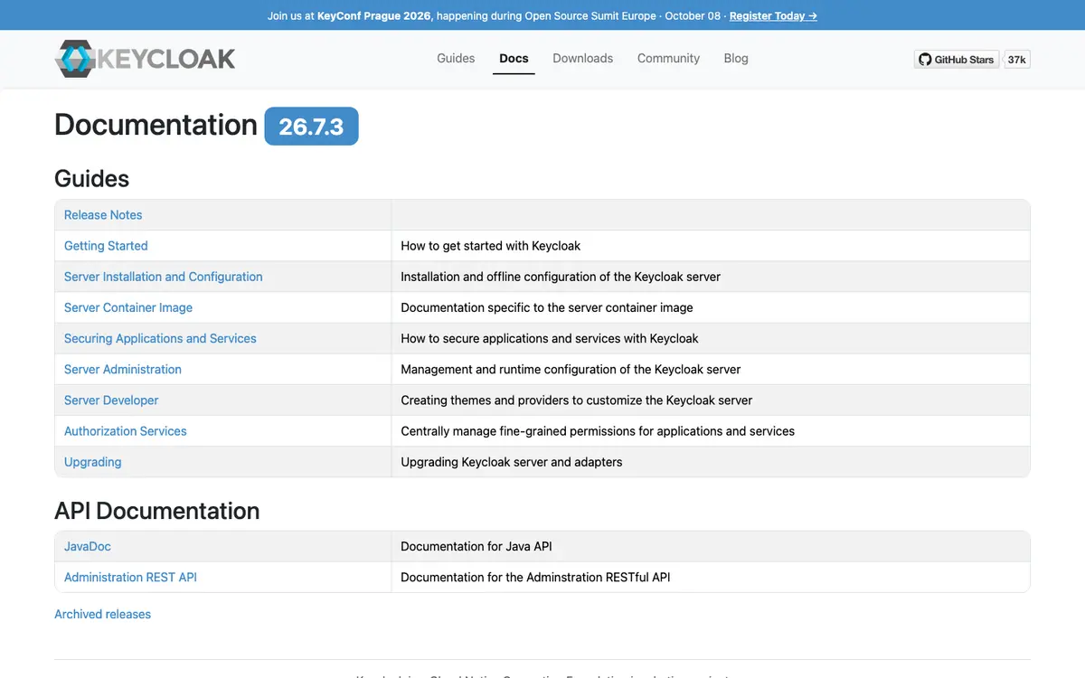 Keycloak docs screenshot