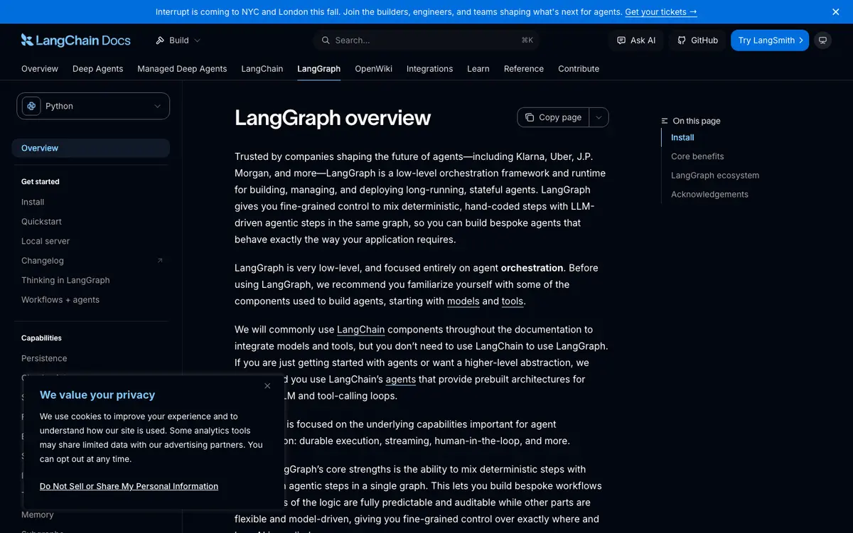 LangGraph docs screenshot