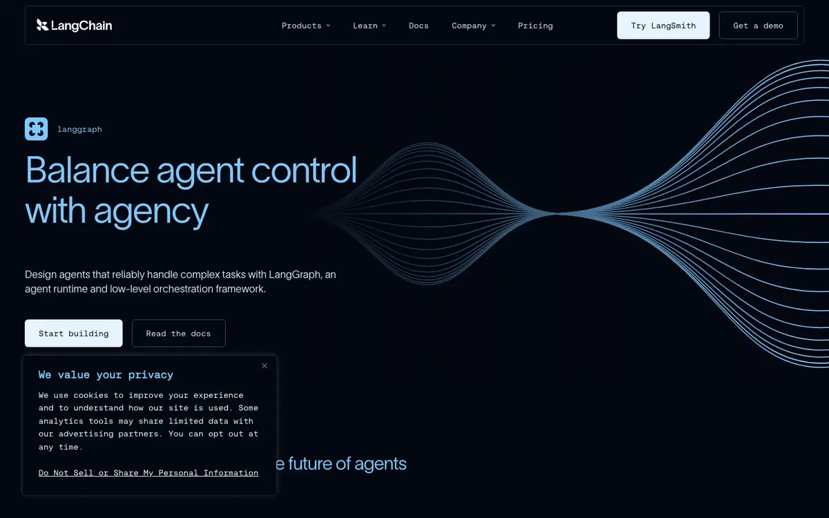 LangGraph homepage screenshot