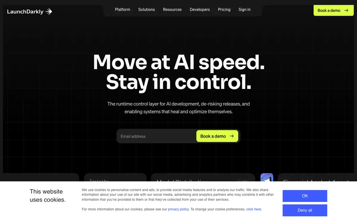 LaunchDarkly homepage screenshot