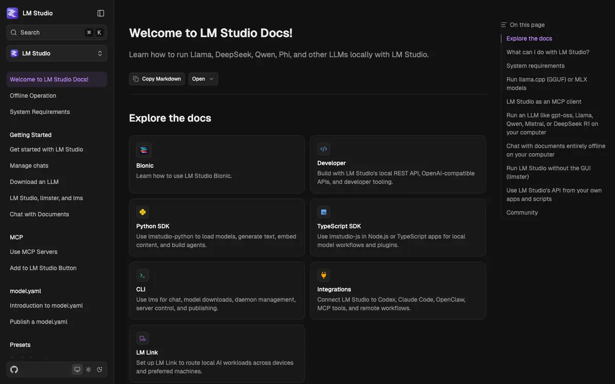LM Studio docs screenshot