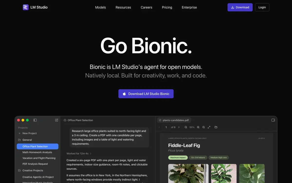 LM Studio homepage screenshot