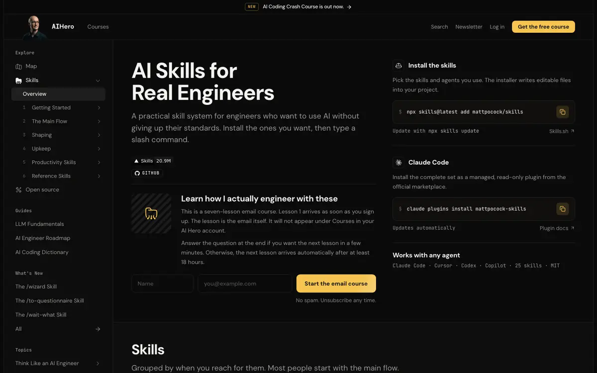 Skills for Real Engineers homepage screenshot