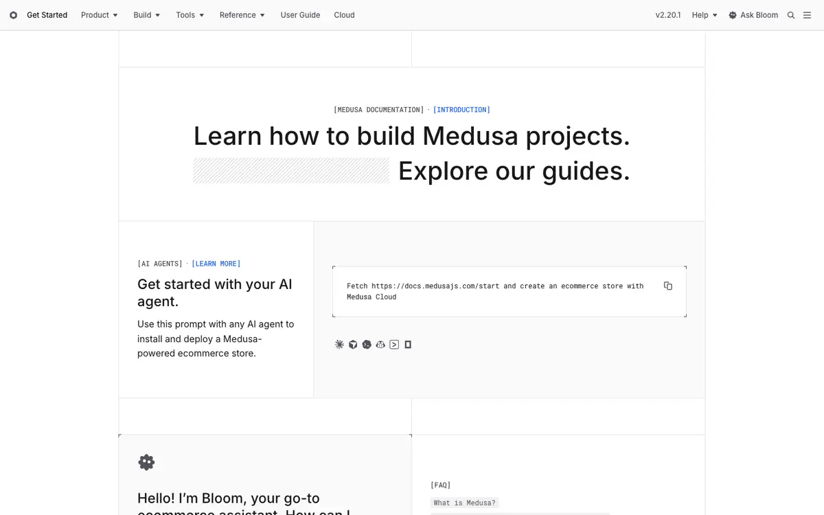 Medusa docs screenshot