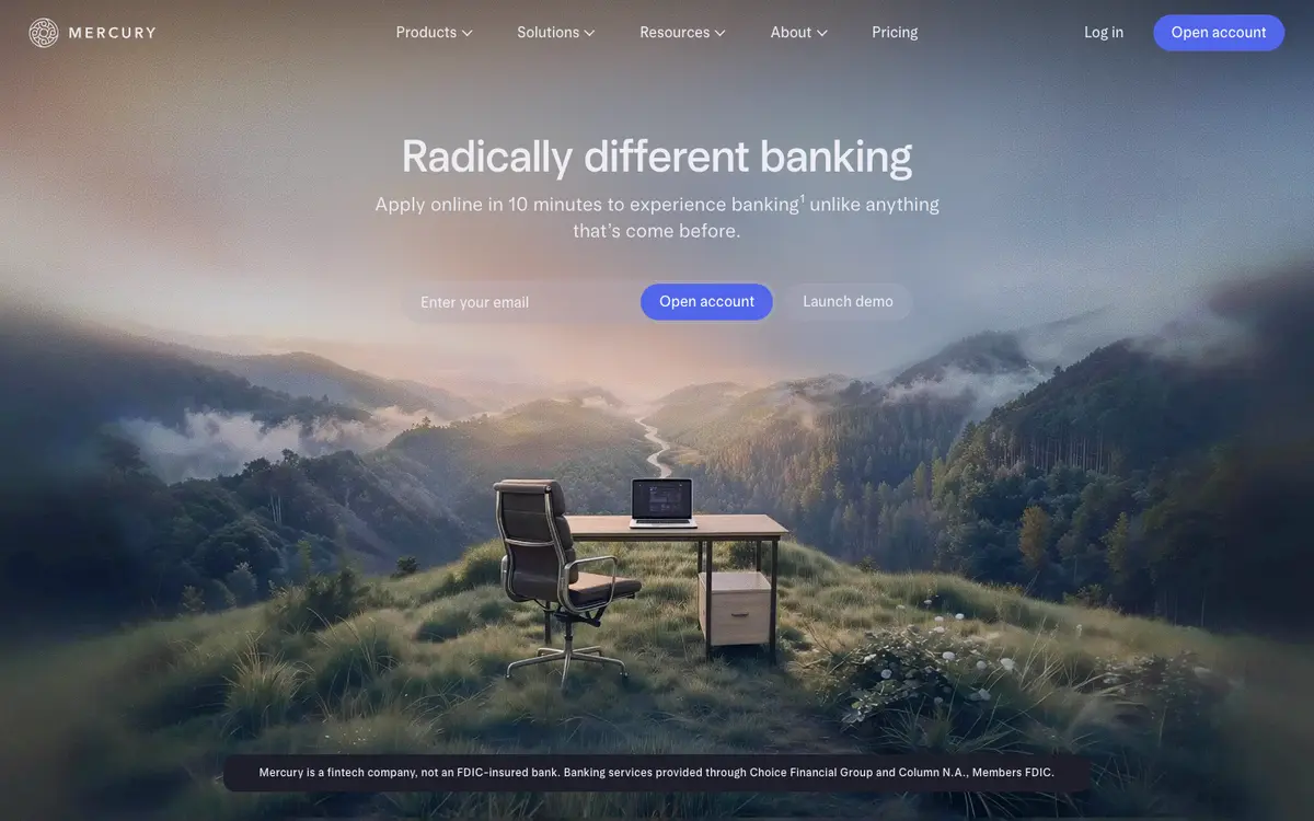 Mercury homepage screenshot