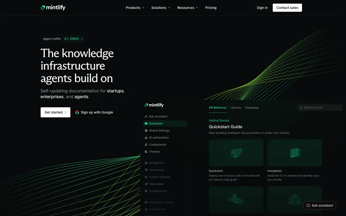 Mintlify homepage screenshot
