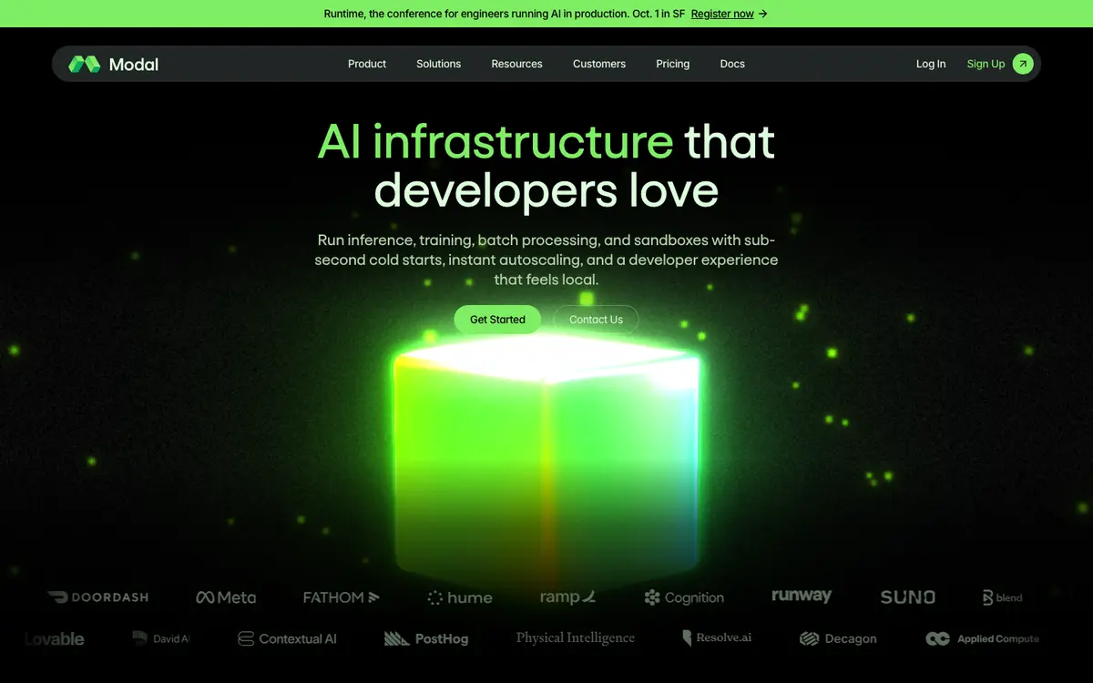 Modal Sandboxes homepage screenshot