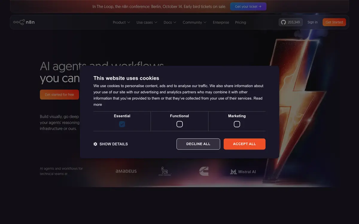 n8n homepage screenshot