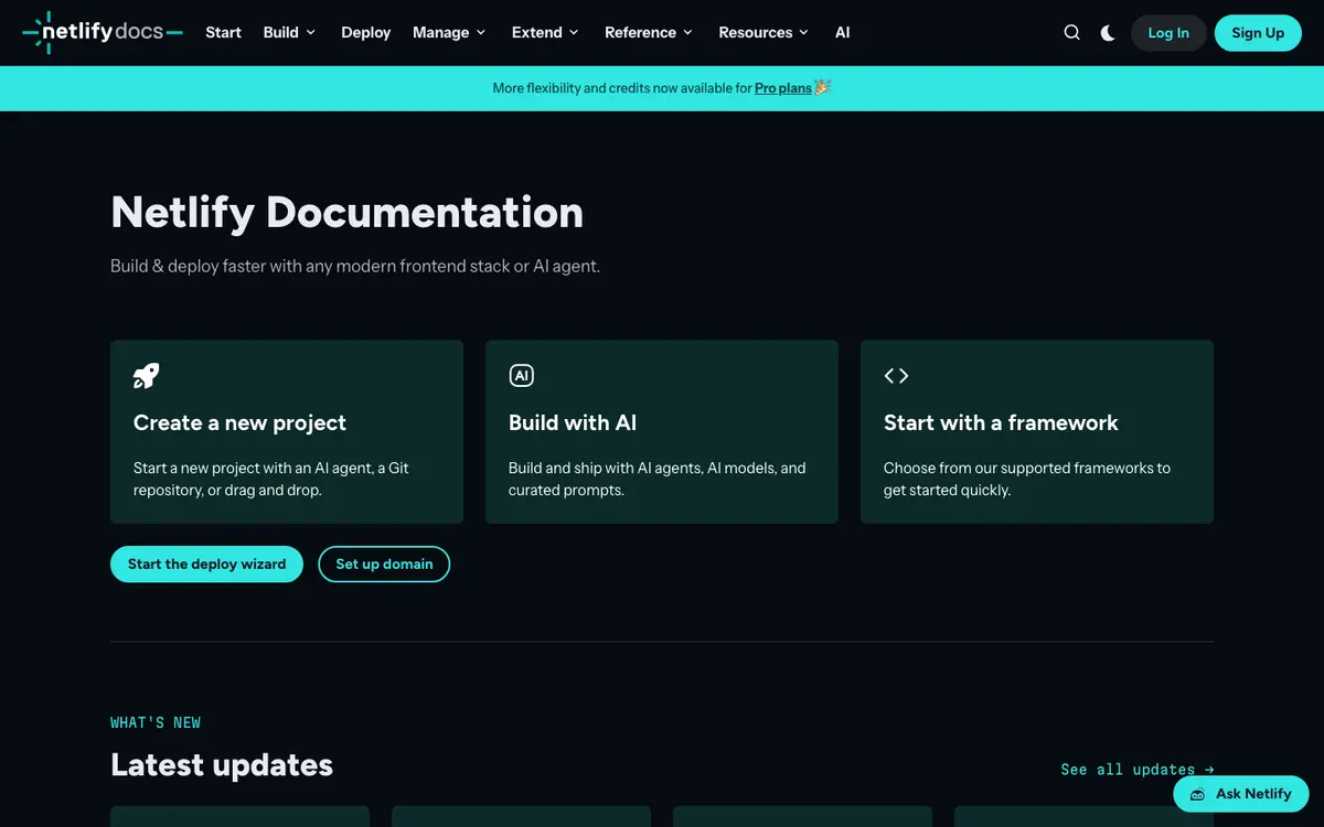 Netlify docs screenshot