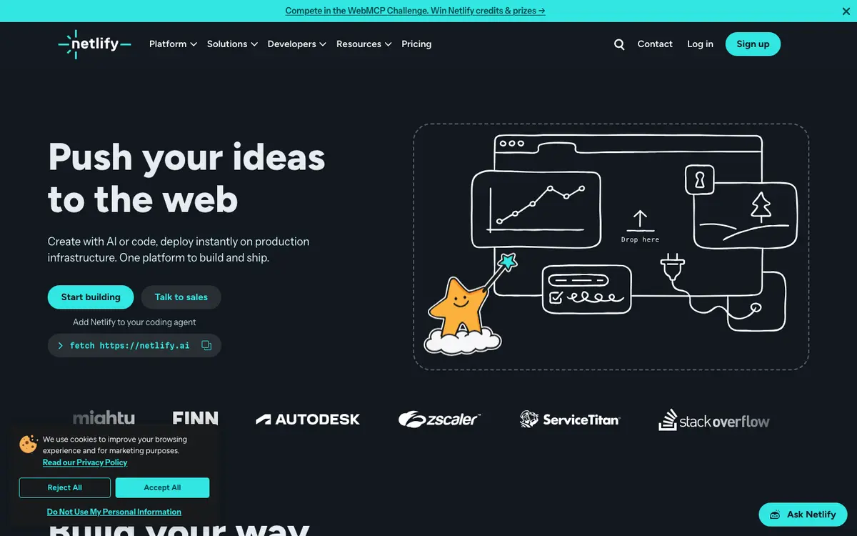 Netlify homepage screenshot