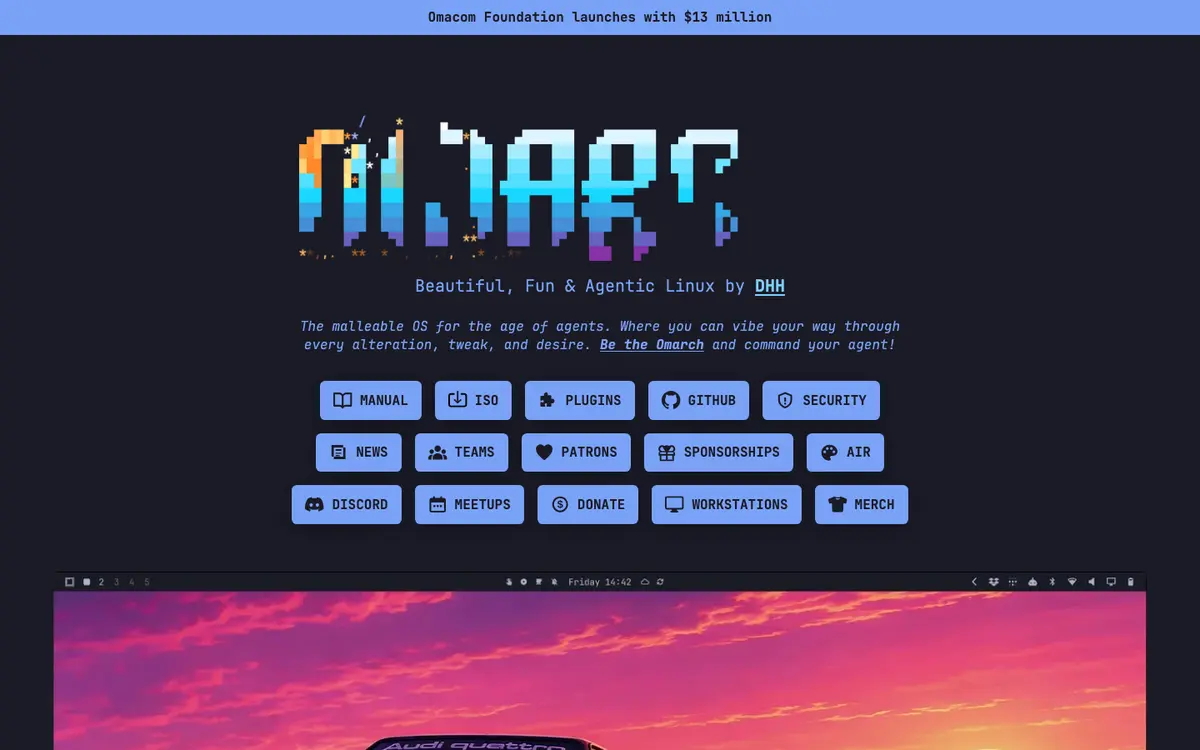 Omarchy homepage screenshot