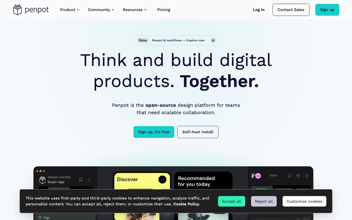 Penpot homepage screenshot