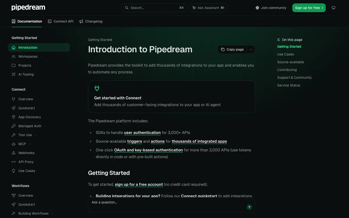 Pipedream docs screenshot
