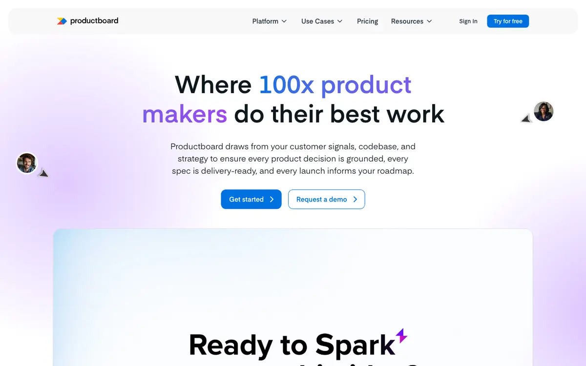 Productboard homepage screenshot